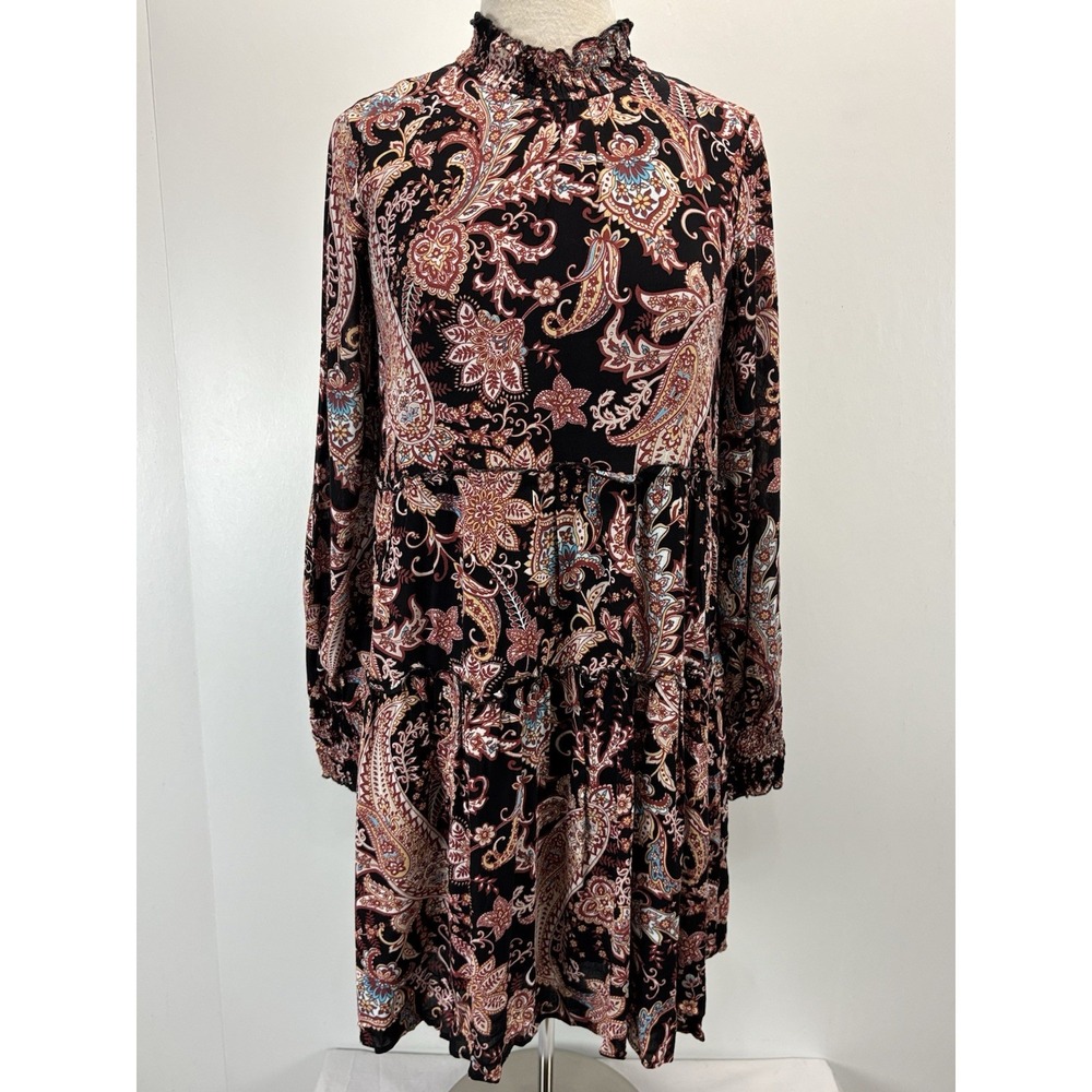 Anthropologie Cady Tiered Paisley Dress Sz Small Women's Tunic Shift Boho